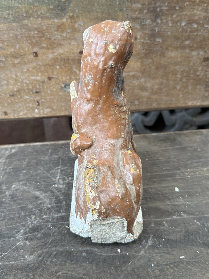 Antigua piedra antigua de 1700 rara escultura de león templo hindú antigua estatua pintada Foto 4 de 4