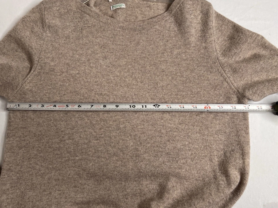 Benetton Virgin Italian Merino Wool Long Sweater Knit Dress Sz Large Women’s Tan - Image 4 of 4