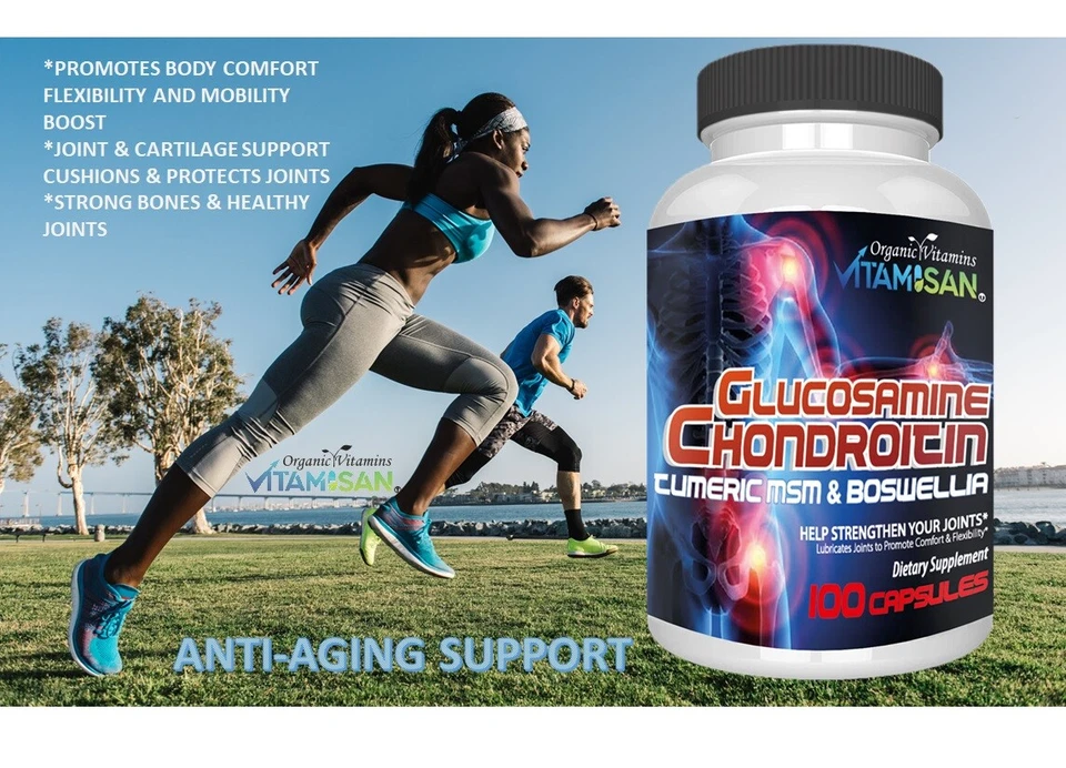 Glucosamina Condroitina Cúrcuma y MSM 200 CÁPSULAS - Huesos Píldoras de Soporte Articular Foto 3 de 4