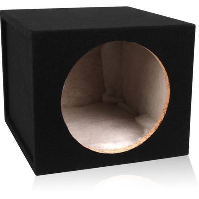 MDFS1215 | Single 12'' Sealed 3/4'' MDF Black Carpeted Enclosure (1.5 cubic ft)