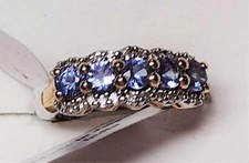 1.74ctw AA Tanzanite  White Topaz Gold Plated Sterling Silver Ring it 238 