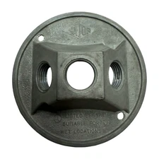 Major MR-3 Round Metal 3-Hole Waterproof Electrical Outlet Box Cover