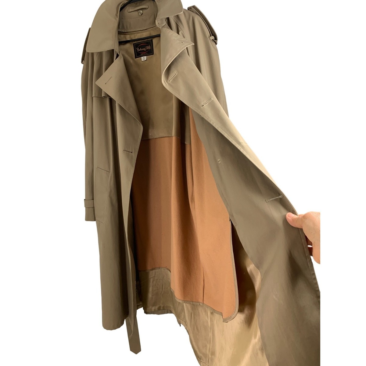 Vintage Botany 500 Trench Coat Men 46R Zip Out Lining
