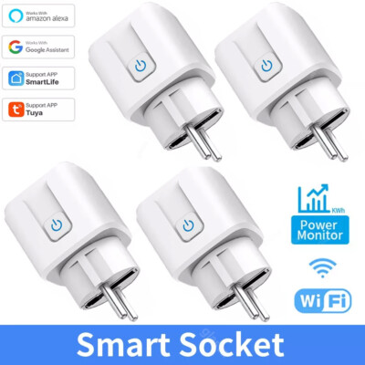 4Pack 16A Smart Steckdose Wifi Socket Tuya Wlan Plug Timer For Alexa Google Home
