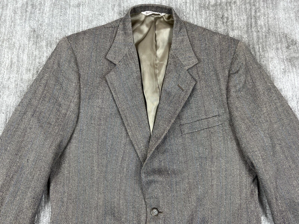 Blazer Stafford Para Hombres 42R Abrigo Deportivo Traje Chaqueta Dos Botones Poliéster Lana Seda Foto 2 de 4