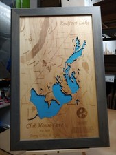 Reelfoot Lake, TN - Laser Cut Wood Map  Wall Art  Made to Order