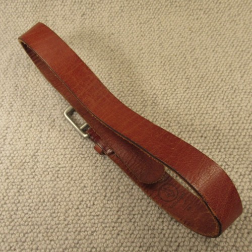 Cinturón de cuero Volcom Geniune talla 26 pequeño marrón liso jeans grueso vintage 7460 - Imagen 4 de 12