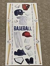 6 Sheets Vintage Paper House Sticky Pix Baseball Stickers