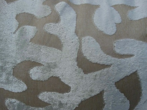 Set of 4 Large Velvet Filled Cushions 21"x21" Cream Branch Pattern Pillows - Picture 4 of 5
