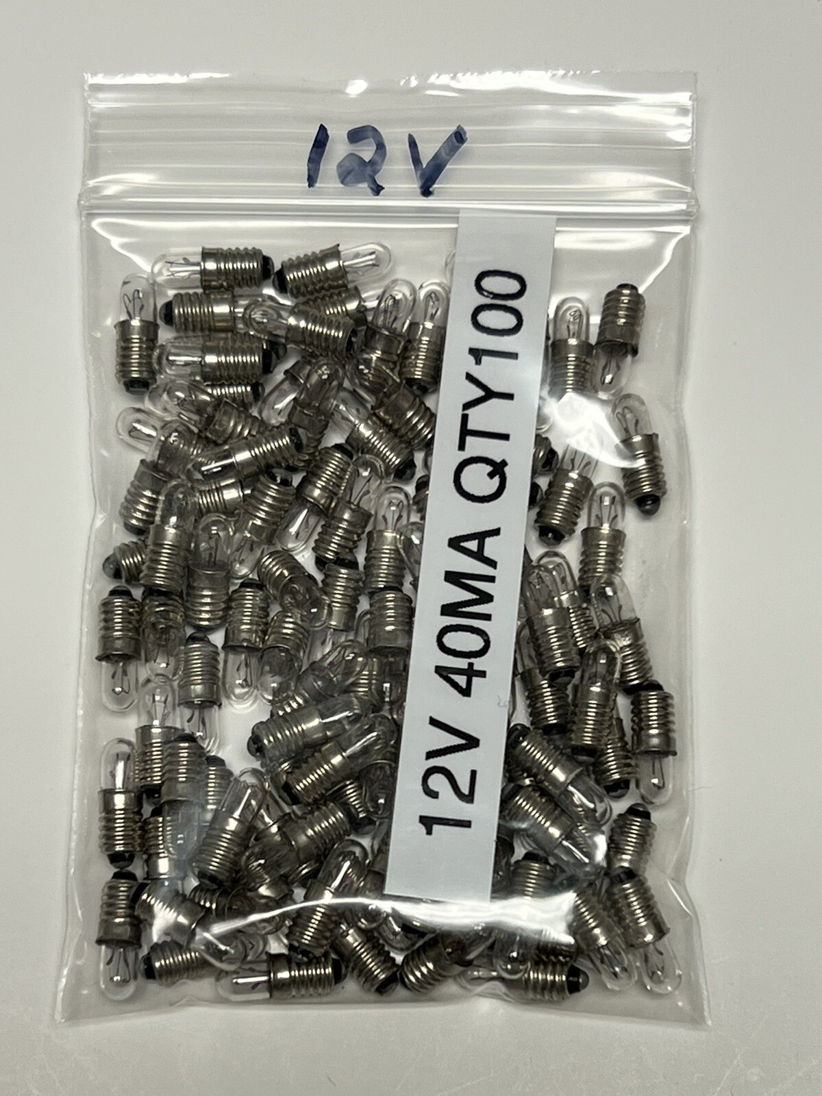 Lot of 100  12V DC  40MA  Miniature Screw Base Light Bulb E-