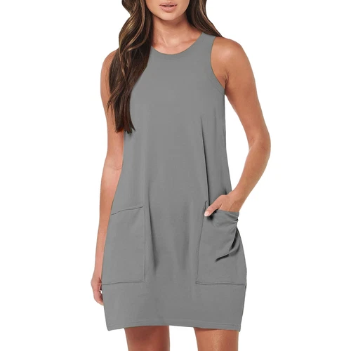 Summer Womens Sleeveless Sundress Short Beach Vacation Tank Dresses With Pockets - Bild 32 von 54
