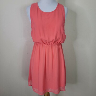 H&M Divided Women's Orange Coral Strappy Sleeveless Dress Size 6 A Line