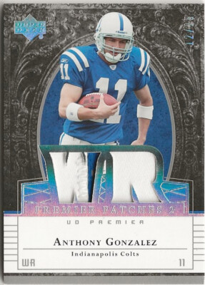 2007 Upper Deck Premier Anthony Gonzalez Patch RC 12/25 Indianapolis Colts