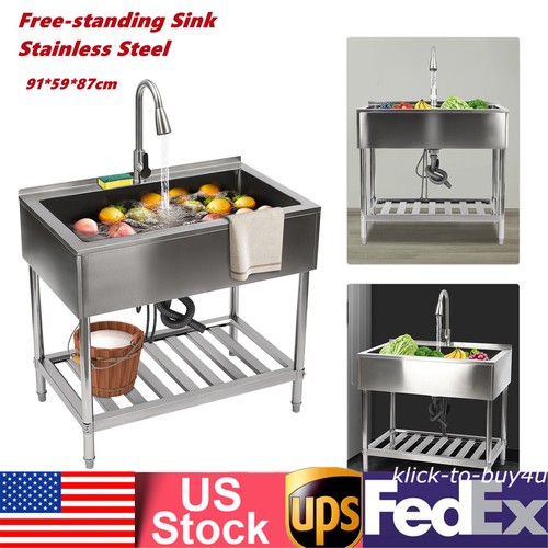 Stainless Steel Utility Sink Commercial Restaurant Laundry Sink Kitchen Sink