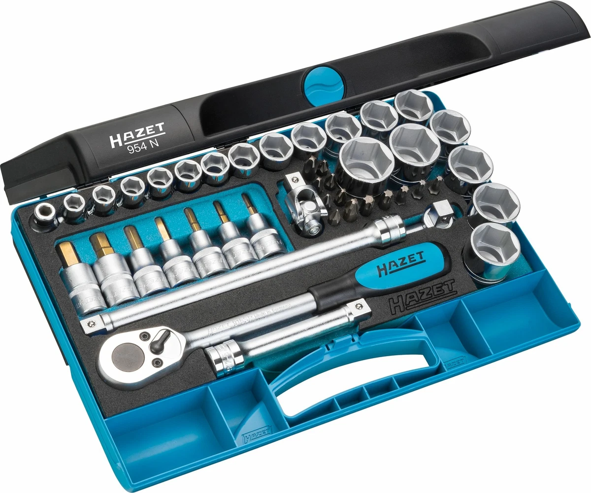 HAZET Socket set 954N Square hollow 12.5 mm 1 2 inch Outside hexagon Trac
