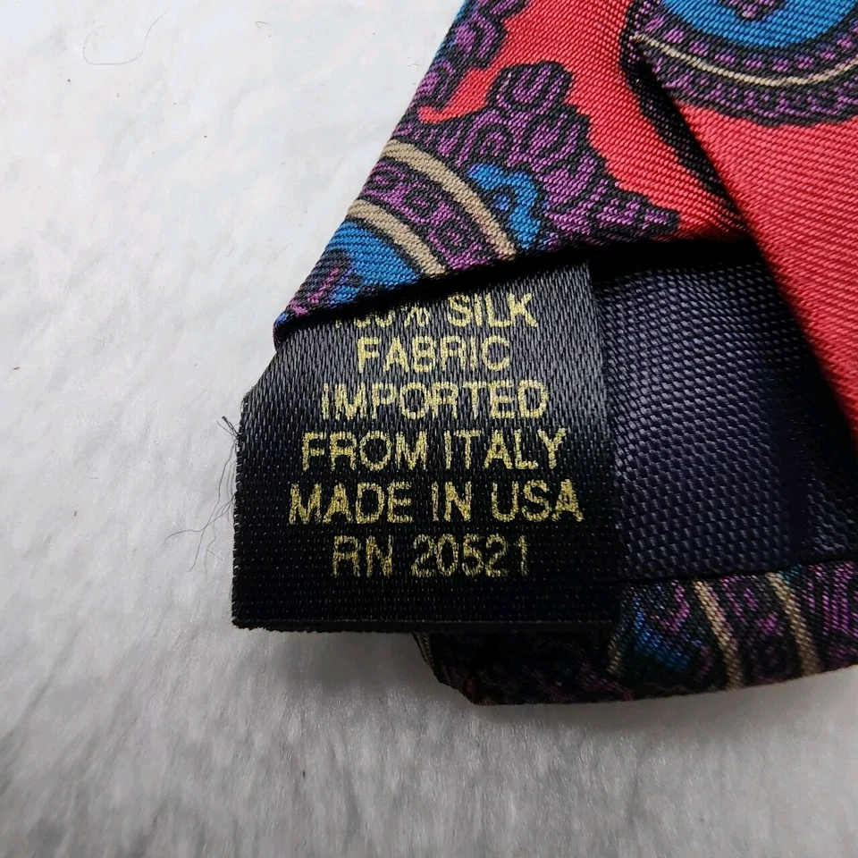 Botany 500 шелк 100% мужской красный/синий галстук с узором пейсли  - Изображение 4 из 4