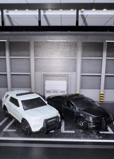 Lot Of 2 Matchbox Custom Unmarked Ford Interceptor White SUV & Flat Black Sedan