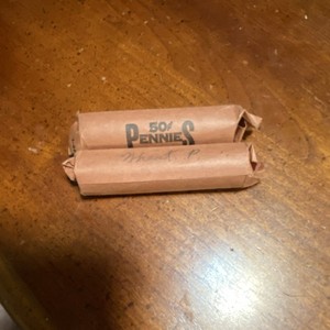 Circulated Wheat Small Cent Penny Roll 50¢ Wrapped - Uncertified Ungraded.   