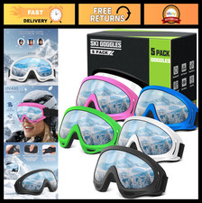 Ski Snowboard Goggles UV Protection for Men, Women Kids - Anti-Fog, Adjustable