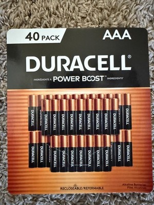 Duracell Power Boost AAA Alkaline Batteries Pack of 40