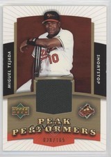 2004 Upper Deck Peak Performers Jerseys Gold 28/165 Miguel Tejada #PP-MT 0a3