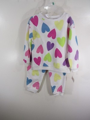 New Kidgets 2 Piece Set Size Toddlers 3T Multi Color Hearts Long Sleeve