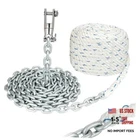 Windlass Anchor Rode Rope/Chain, 1/2" Anchor Line 100ft with 1/4" Hot-Dipped