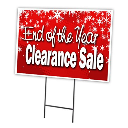 END of The Year Clearance Sale 12"x16" Yard Sign & Stake Outdoor Plastic | Ad...