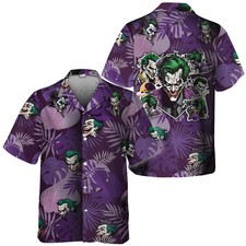 Joker Clown Smiling Tropical Leaves Why So Serious Hawaiian Shirt