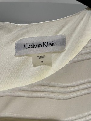 Calvin Klein Long Sleeve White Dress, Excellent Condition | eBay
