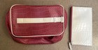 Lancome 2 Piece Makeup Bag Pink White Pleather — photo 1