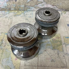 Set of Two Lewmar England 25 Chrome on Bronze Winch