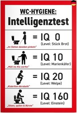 DankeDir! Intelligenztest - Kunststoff Schild 30 x 20 cm - Toilette