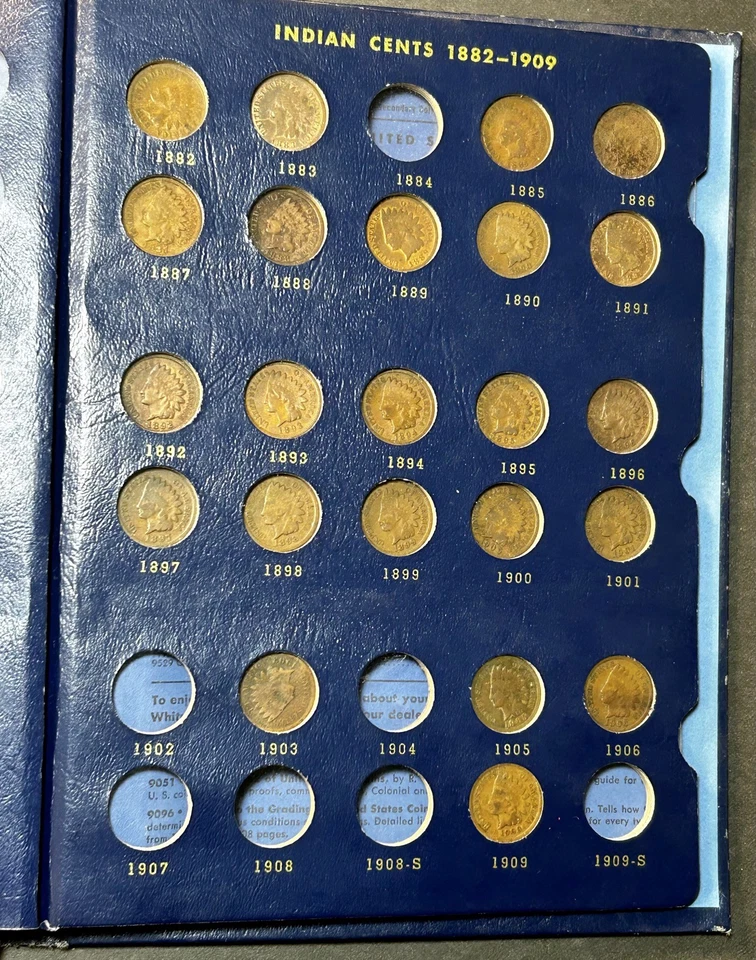 Estate Collection 31 Indian Head Pennies Cents in Blue Whitman Book 1859-1909 - Image 3 of 4