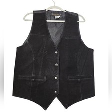 Don't Stop Vintage Leather Suede Vest Western Indie Boho Large