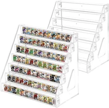 2 Pack Display Shelf for Funko Bitty Pop, 7 Layers Clear Tiered Display Stand fo