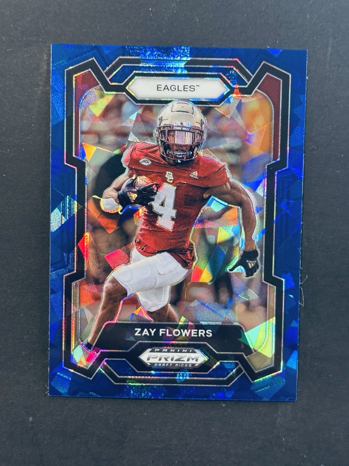 2023 Panini Prizm Draft Picks #143 Zay Flowers Blue Cracked Ice 7/99