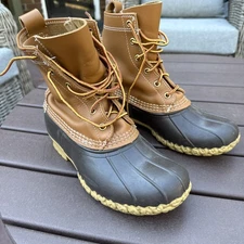 LL Bean Womens Duck Boots  Brown Unlined Made In USA Size 6 W