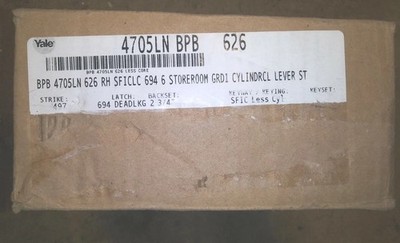Yale 4705LN BPB 626 Grade 1 Commercial Storeroom Lever Lockset - Less Core
