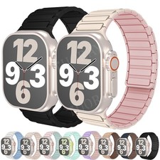 Magnetic Silicone Band iwatch Strap For Apple Watch Series SE 11 10 9 8 7 6 5 SE