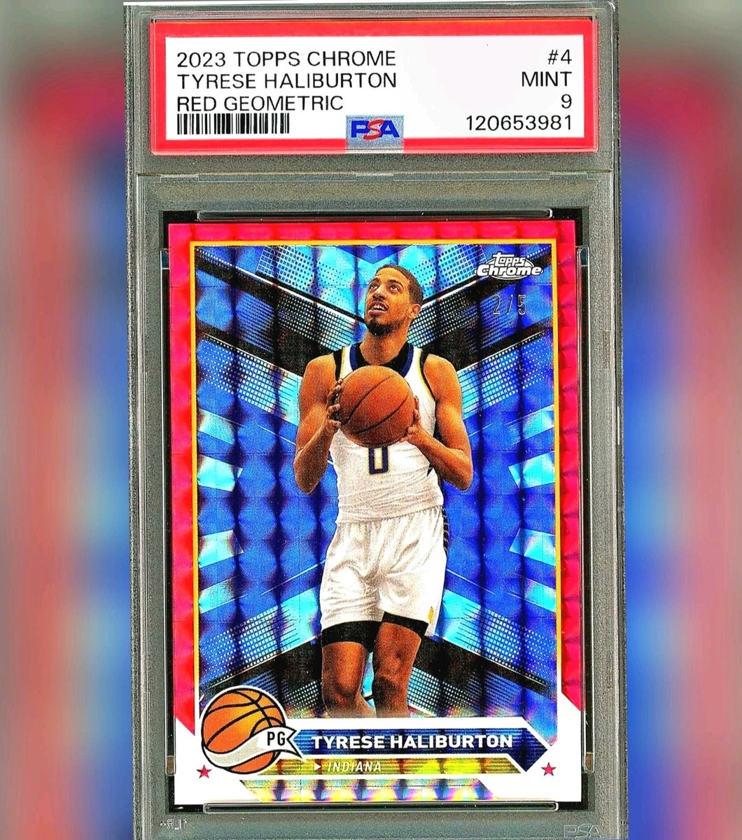 2023 Topps Chrome - Tyrese Haliburton Red Geometric Refractor /5