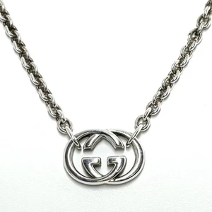 Collier G imbriqué Gucci d'occasion marque Ag925 bijoux argent accessoires pendentif