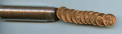*1954-D Lincoln Cent Roll, Choice Uncirculated Full Red*