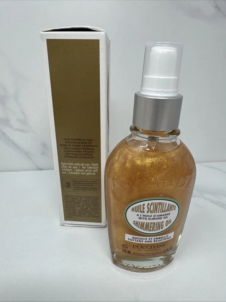 L'Occitane AMANDE Shimmer Shimmering Oil with Almond Oil Full Size 3.3 Fl Oz New - image 3 of 4