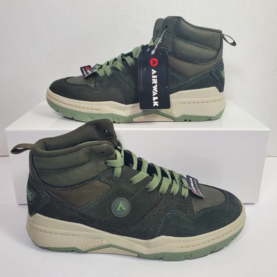 Boys Size 5 Airwalk Anchor High Green Tennis Shoes Sneakers