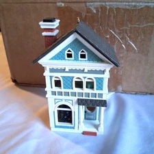 1990 Holiday Home Nostalgic Houses And Shops Hallmark Ornament Keepsake Blue