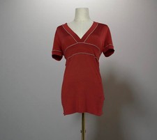 Gucci Viscose Red Top Tunic Stretch V-Neck Y2K Size L