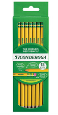 Ticonderoga Wood-Cased Pencils, Pre-Sharpened, 2 HB Soft, Yellow, 18 Count