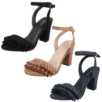 Damen Spot On mittelhoher klobiger Absatz Sandalen