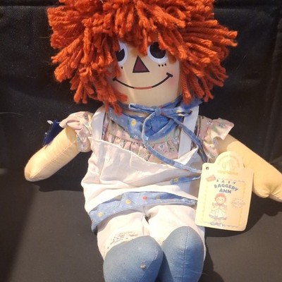 Applause Raggedy Ann Doll Red Curly Hair Black Eyes Soft Body Removable Clothes